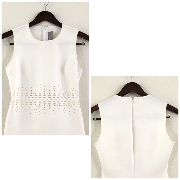 Clover Canyon Neoprene Laser Cut Dress Ivory White - Picture 5 of 8
